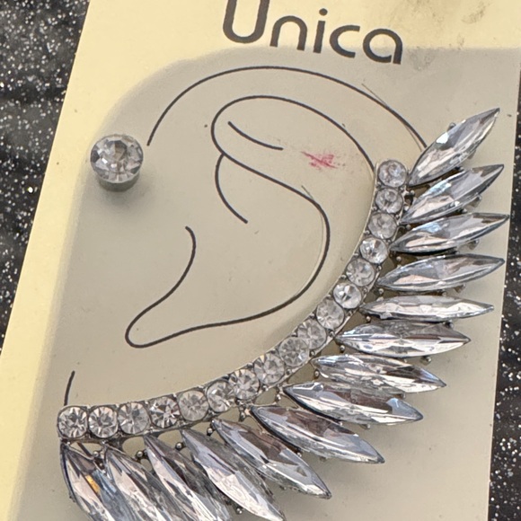 Silver Crystal Ear Cuff - Picture 3 of 3